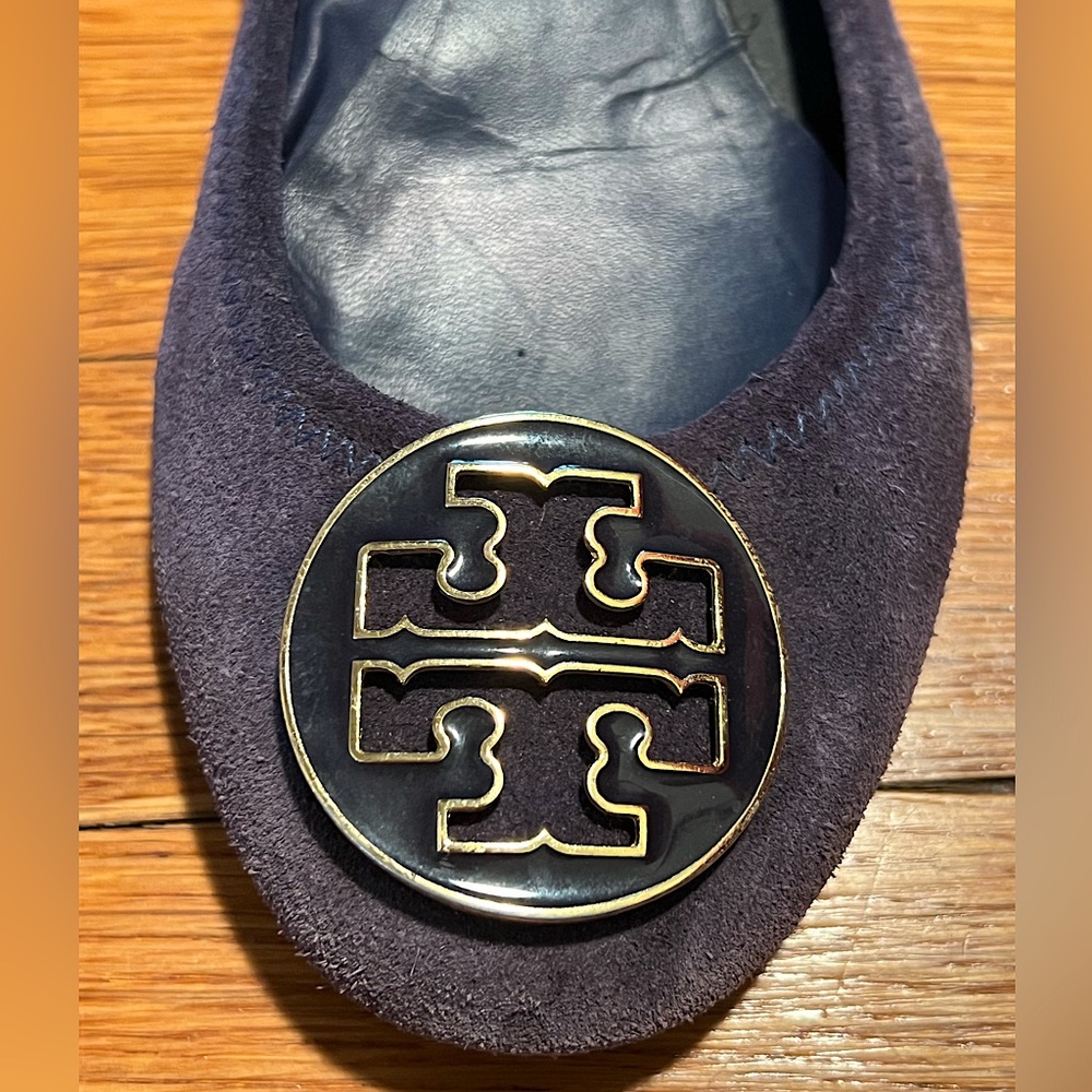 Tory Burch Deep Purple Suede Reva Flat